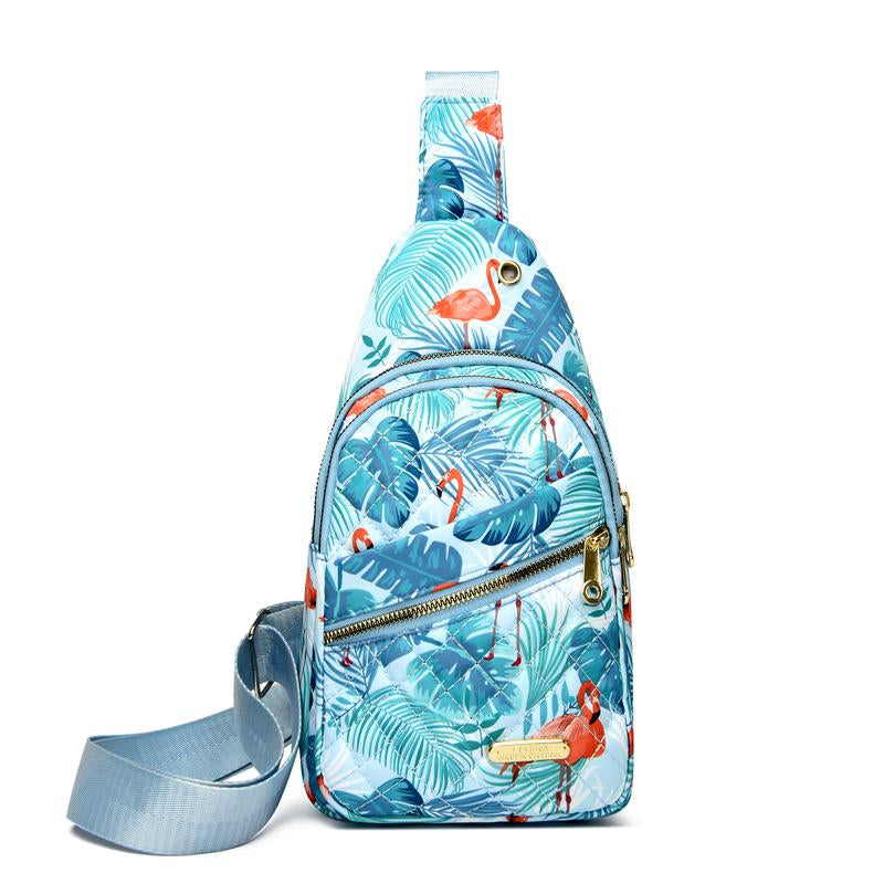 Maxoner Chest Bag Adjustable Shoulder Strap, Waterproof ,Large Capacity Unisex Shoulder Crossbody Bag Multiple Compartments Convenient Sling Headphone Hole Outdoorfun