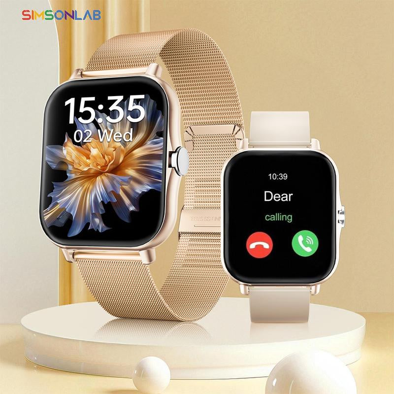 1.83 Inch Full Touchscreen Sports Smartwatches, BT Calls, Message Alerts, 100+ Exercise Modes Fitness Tracker, Weather Forecast, Music Player, Men'S and Women'S Wearable Devices for Android and IOS, Outdoor Smartwatch, Gift