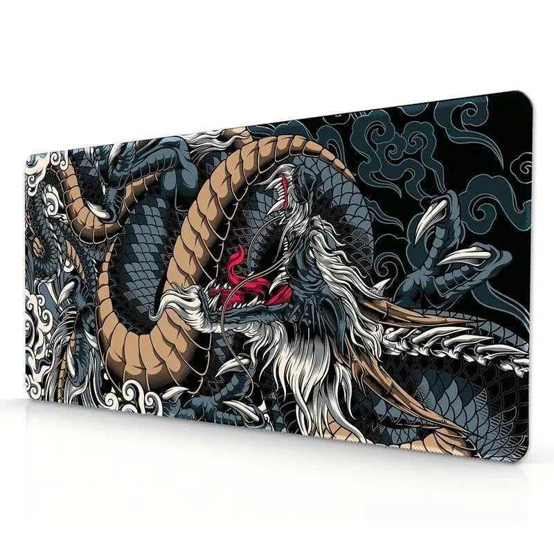 Rectangle Mouse Pad, 1 Count Smooth Mouse Movement & Waterproof Base Mouse Mat, Dragon Pattern Mouse Pad for Office Laptop & Home