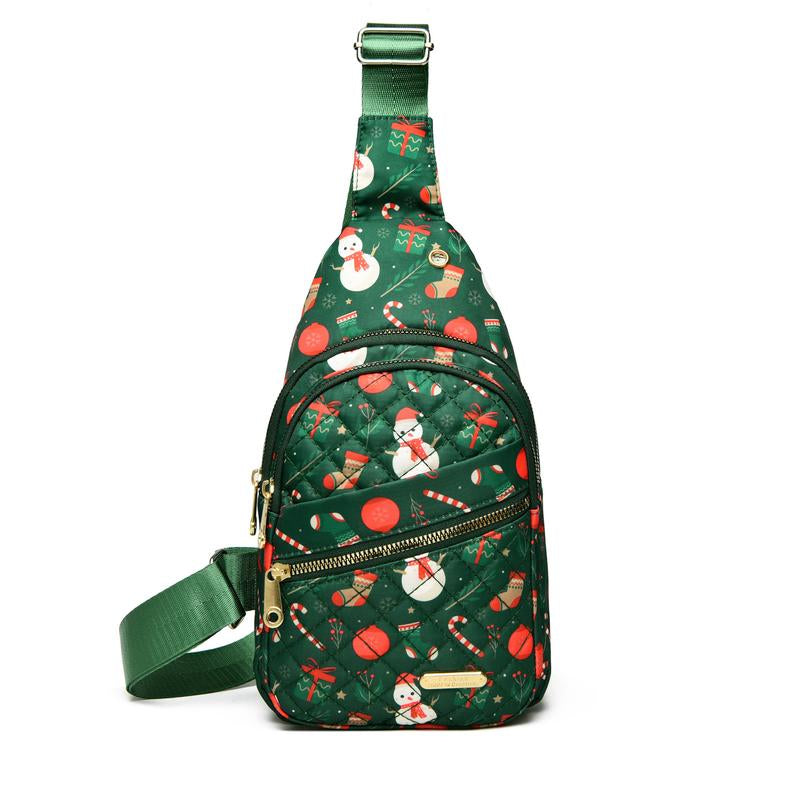 Maxoner Chest Bag Adjustable Shoulder Strap, Waterproof ,Large Capacity Unisex Shoulder Crossbody Bag Multiple Compartments Convenient Sling Headphone Hole Outdoorfun