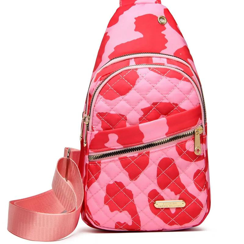 Maxoner Chest Bag Adjustable Shoulder Strap, Waterproof ,Large Capacity Unisex Shoulder Crossbody Bag Multiple Compartments Convenient Sling Headphone Hole Outdoorfun