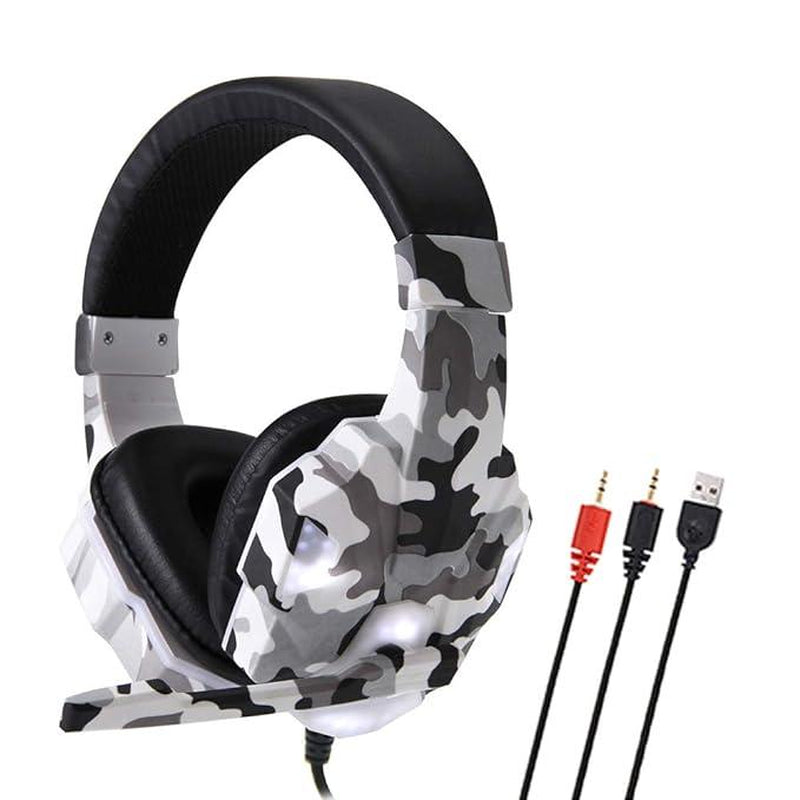 Wired Gaming Headset with LED - over Ear Noice Canceling Headphones with Microphone,Gaming Headset for Desktop Pc,Audio Earbud Electronic Accessories Mic Multicolor