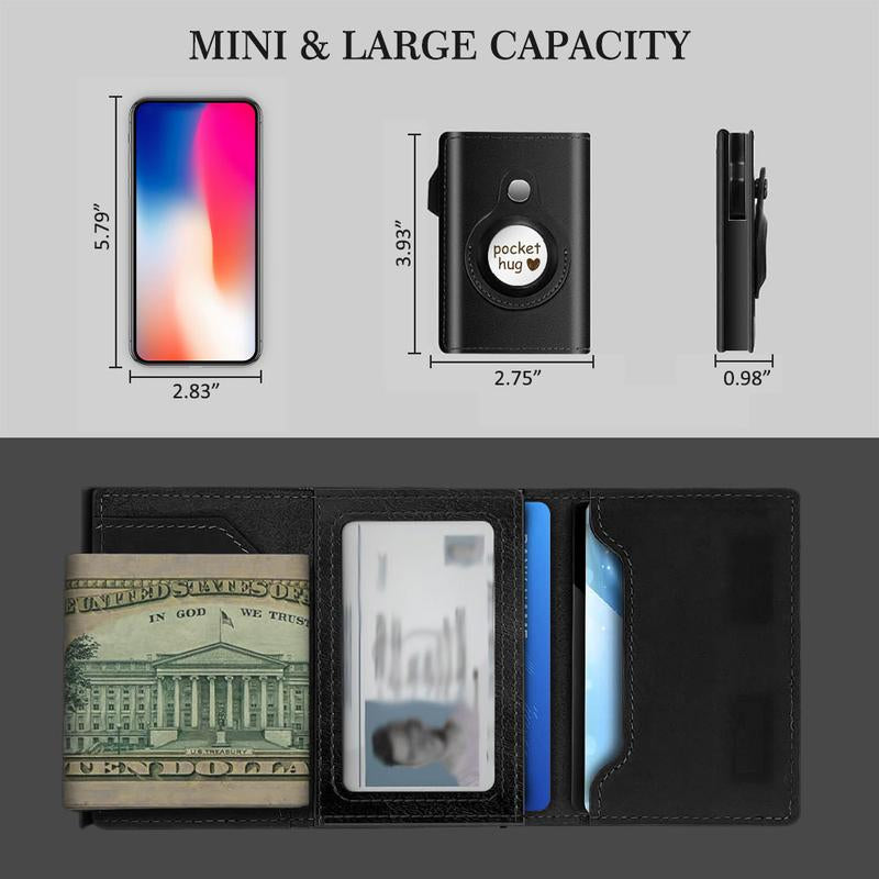 Wallet for Mens Smart Wallet Leather Card Holder Smart,Slim,Minimalist Wallet, Wallet 9-14 Card Capacity | ID Window | Cash Slot