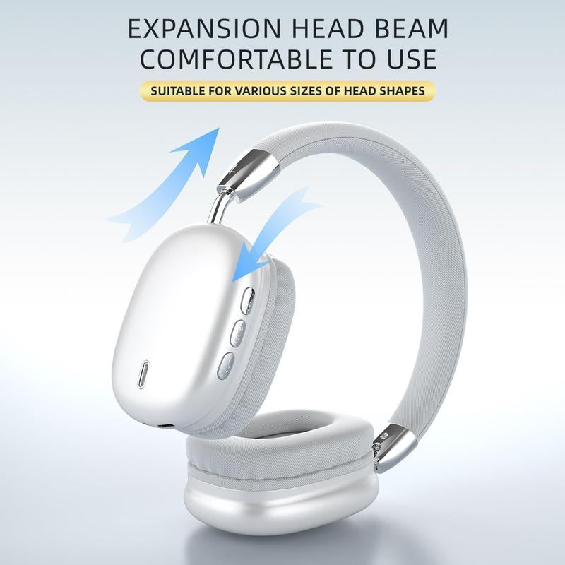 Bluetooth Headset,Wireless Headset,Noise Cancelling Headset,Lightweight and Foldable Headset with Built-In Microphone,Hd Audio Headset for Mobile Phones,Computers,Mp3 and Other Devices