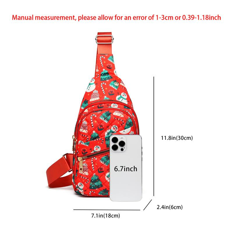 Maxoner Chest Bag Adjustable Shoulder Strap, Waterproof ,Large Capacity Unisex Shoulder Crossbody Bag Multiple Compartments Convenient Sling Headphone Hole Outdoorfun