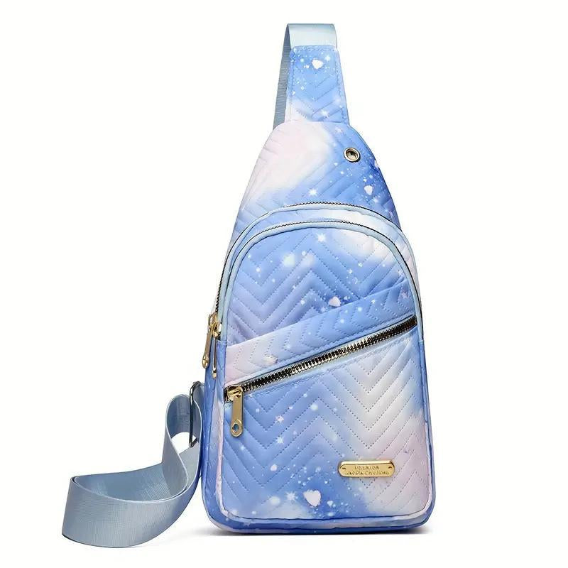 Maxoner Chest Bag Adjustable Shoulder Strap, Waterproof ,Large Capacity Unisex Shoulder Crossbody Bag Multiple Compartments Convenient Sling Headphone Hole Outdoorfun