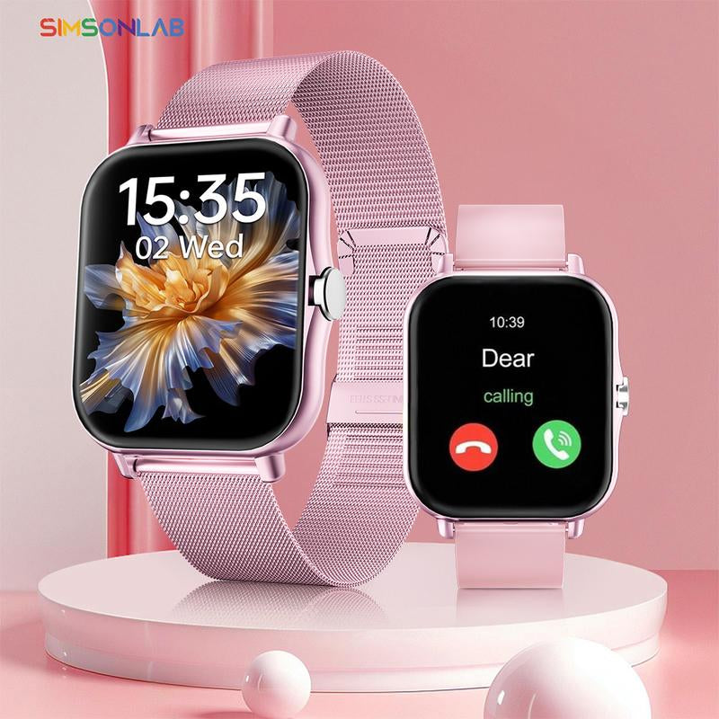 1.83 Inch Full Touchscreen Sports Smartwatches, BT Calls, Message Alerts, 100+ Exercise Modes Fitness Tracker, Weather Forecast, Music Player, Men'S and Women'S Wearable Devices for Android and IOS, Outdoor Smartwatch, Gift