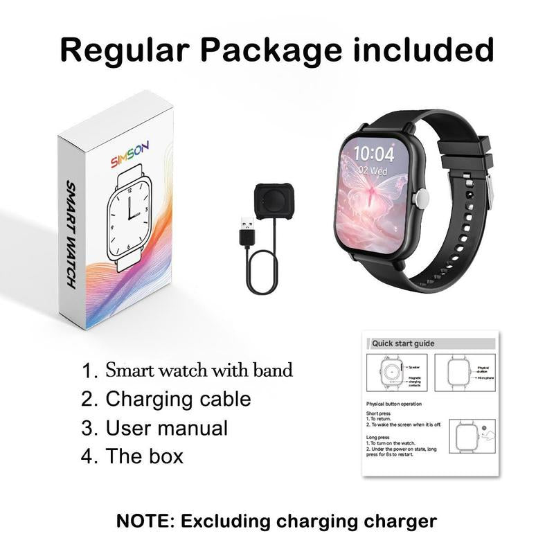 SIMSONLAB 1.83 Inch HD Smartwatch, 1 Count Fashionable Smartwatch with BT Calling & Check Weather, Sports Tracking Smartwatch for Android and Ios, Sports Tracking Wristwatch