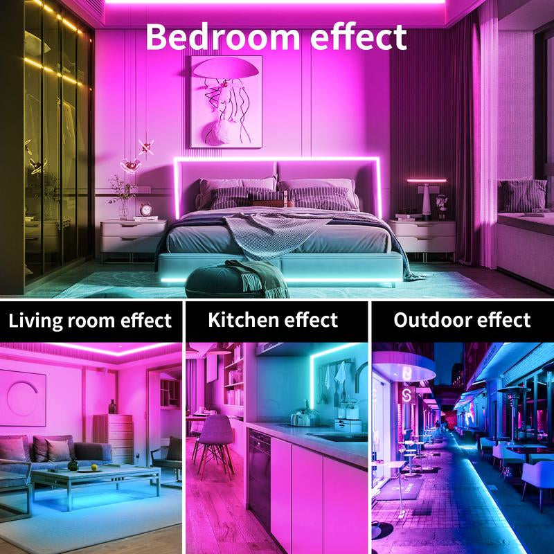 200FT 100FT 50FT LED Strip Lights with APP and Remote Bluetooth Connection Music Sync RGB Timer Lights for Bedroom and Living Room Home Decorations for Party and Games Amazing Vibes