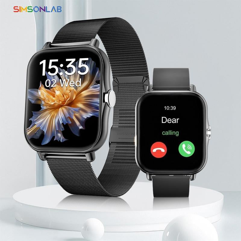 1.83 Inch Full Touchscreen Sports Smartwatches, BT Calls, Message Alerts, 100+ Exercise Modes Fitness Tracker, Weather Forecast, Music Player, Men'S and Women'S Wearable Devices for Android and IOS, Outdoor Smartwatch, Gift