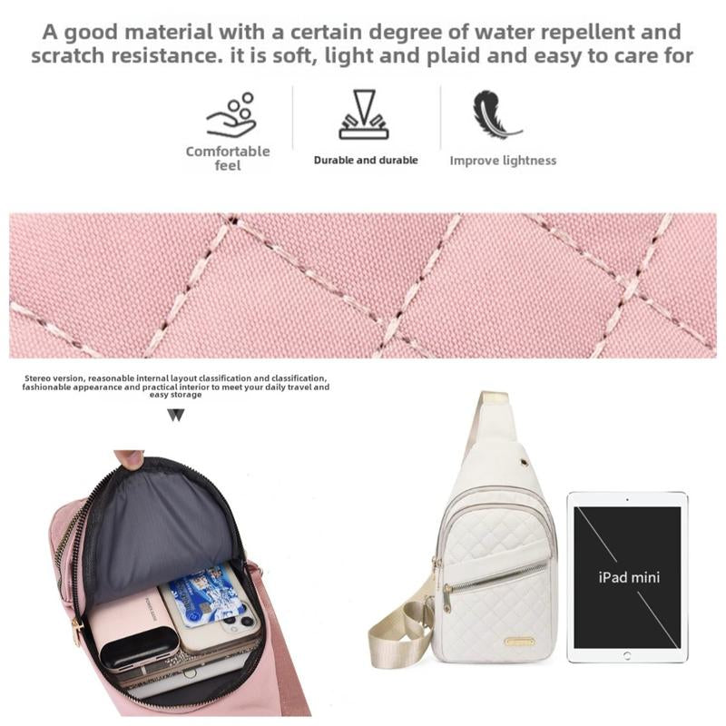 Maxoner Chest Bag Adjustable Shoulder Strap, Waterproof ,Large Capacity Unisex Shoulder Crossbody Bag Multiple Compartments Convenient Sling Headphone Hole Outdoorfun