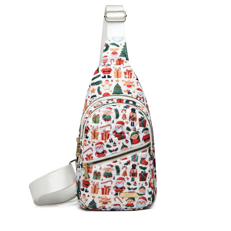 Maxoner Chest Bag Adjustable Shoulder Strap, Waterproof ,Large Capacity Unisex Shoulder Crossbody Bag Multiple Compartments Convenient Sling Headphone Hole Outdoorfun