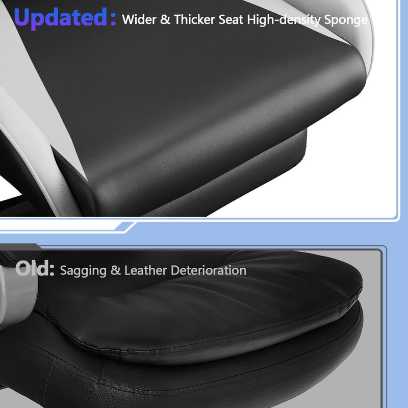 【Wider Seat】Mr IRONSTONE Gaming Chair with Speakers and Rgb Lighting Ergonomic Massage Computer Gaming Chair with Broaden Cusion and Footrest High Back Video Game Chair for Adults Kids Boyfriend Father'S Gift, Blue Black and Pink, Dealsforyoudays