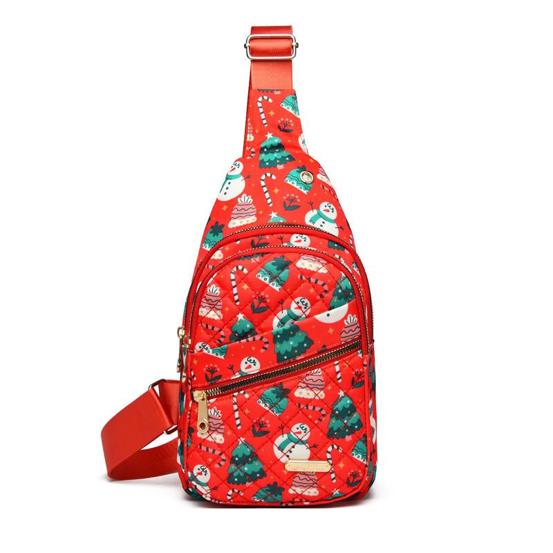 Maxoner Chest Bag Adjustable Shoulder Strap, Waterproof ,Large Capacity Unisex Shoulder Crossbody Bag Multiple Compartments Convenient Sling Headphone Hole Outdoorfun