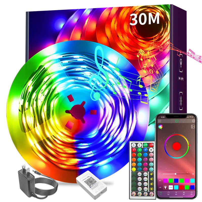 200FT 100FT 50FT LED Strip Lights with APP and Remote Bluetooth Connection Music Sync RGB Timer Lights for Bedroom and Living Room Home Decorations for Party and Games Amazing Vibes