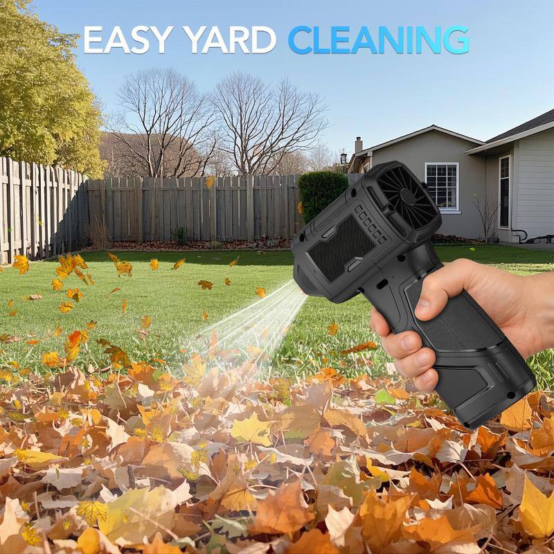 Highyes Electric Air Duster—130,000 RPM Brushless Turbo Fan, Portable Dust Blower for Cleaning Electronics, 3-Speed Cordless Blower with 4000Mah Battery, Suitable for Keyboard, Outdoor, Car and Home Cleaning
