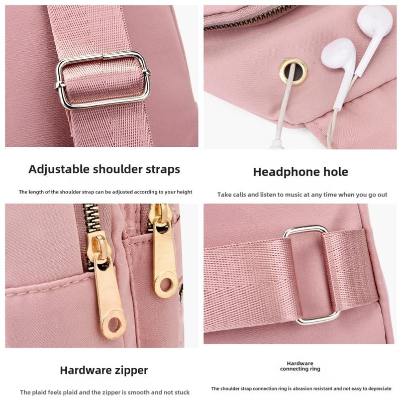 Maxoner Chest Bag Adjustable Shoulder Strap, Waterproof ,Large Capacity Unisex Shoulder Crossbody Bag Multiple Compartments Convenient Sling Headphone Hole Outdoorfun