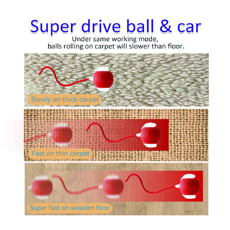 Harsozo Interactive Pet Toy Ball with LED Light Type-C Rechargeable Self-Moving for Cats & Puppies Labor Day Sale Lazycat Ball Rechargeable Interactive Cat Toy Balls