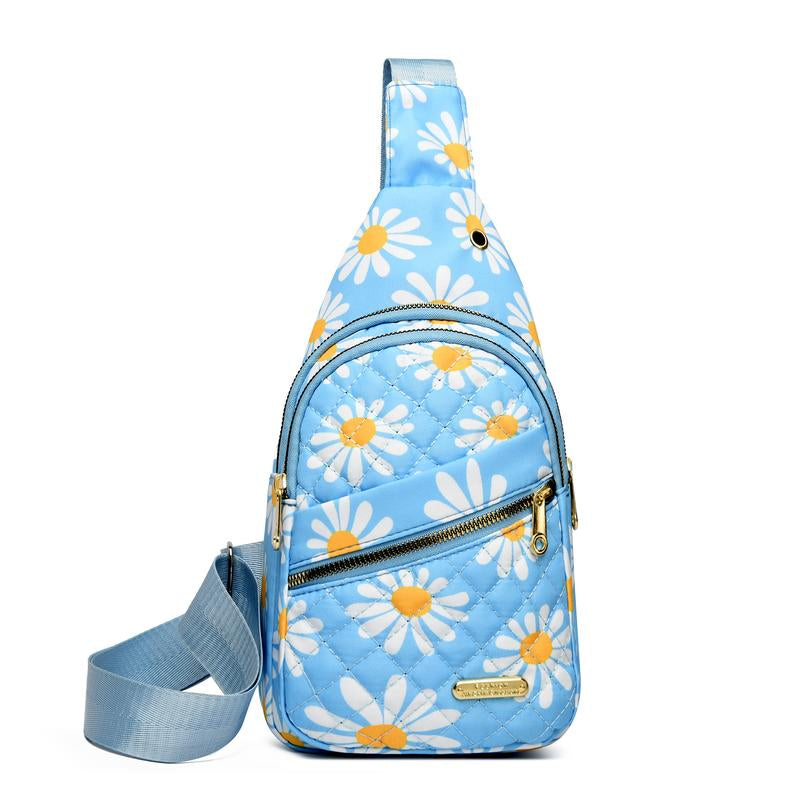 Maxoner Chest Bag Adjustable Shoulder Strap, Waterproof ,Large Capacity Unisex Shoulder Crossbody Bag Multiple Compartments Convenient Sling Headphone Hole Outdoorfun