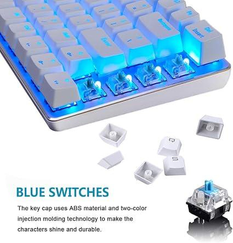 MAMBASNAKE Wired Gaming Keyboard and Mouse Combo,Blue LED Backlit Mechanical Keyboard,12K DPI RGB Ultra Light Gaming Mouse,Gaming Mouse Pad for PC Gamer(Macaron Green)