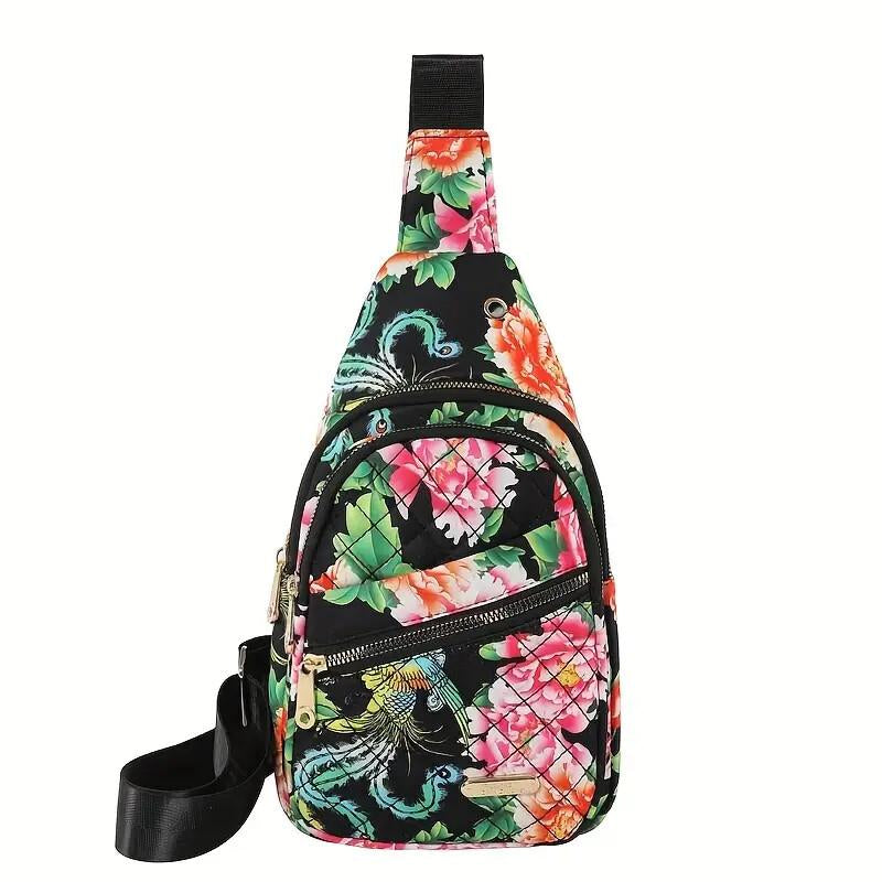 Maxoner Chest Bag Adjustable Shoulder Strap, Waterproof ,Large Capacity Unisex Shoulder Crossbody Bag Multiple Compartments Convenient Sling Headphone Hole Outdoorfun