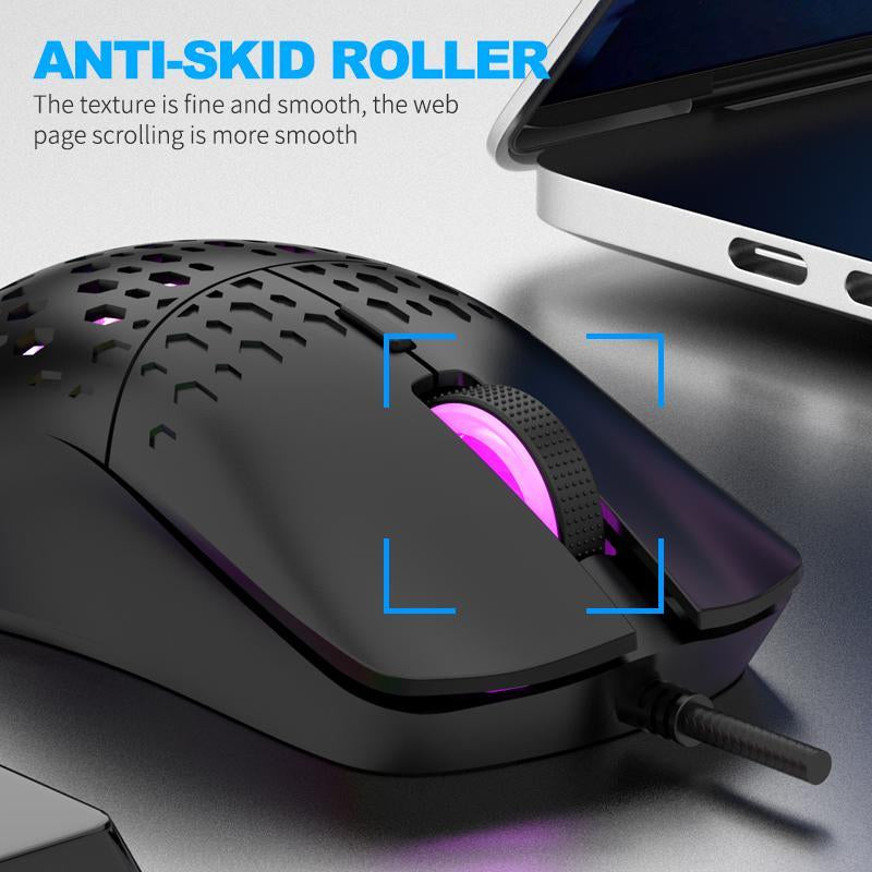 Wired Gaming Mouse, Ergonomic Design Gaming Mouse with Optical Sensor, Comfortable Gaming Mouse for Home Office