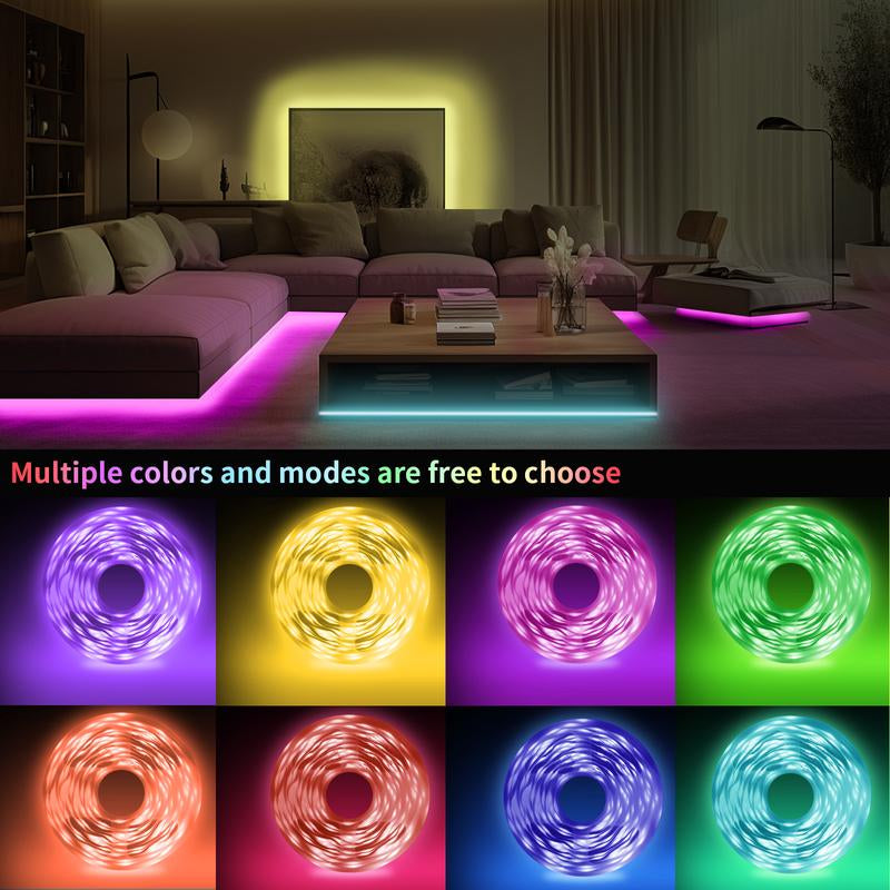 200FT 100FT 50FT LED Strip Lights with APP and Remote Bluetooth Connection Music Sync RGB Timer Lights for Bedroom and Living Room Home Decorations for Party and Games Amazing Vibes