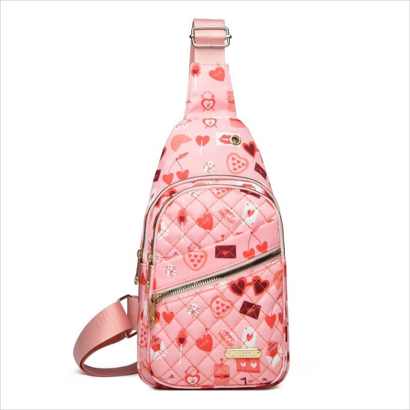 Maxoner Chest Bag Adjustable Shoulder Strap, Waterproof ,Large Capacity Unisex Shoulder Crossbody Bag Multiple Compartments Convenient Sling Headphone Hole Outdoorfun