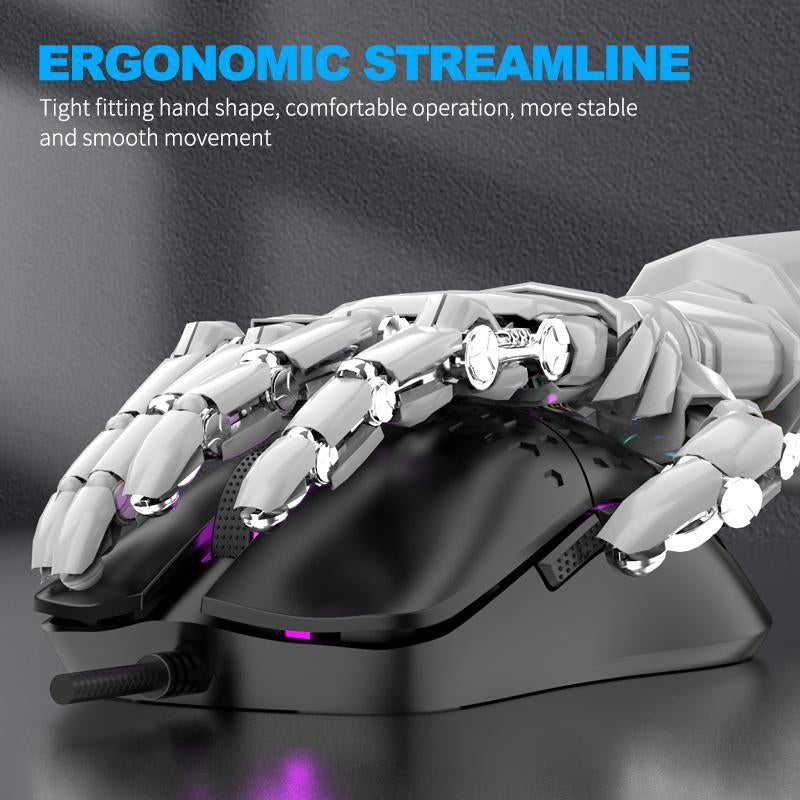 Wired Gaming Mouse, Ergonomic Design Gaming Mouse with Optical Sensor, Comfortable Gaming Mouse for Home Office