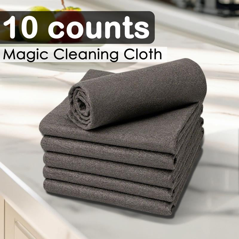 10 Counts Thickened Magic Cleaning Cloth, Microfiber Streak Free Cloth, Reuseable Magic Fiber Towels Rags, Cleaning Cloths with Multipurpose Use, Miracle Cloths for Glass, Kitchen and Vehicle Windows.