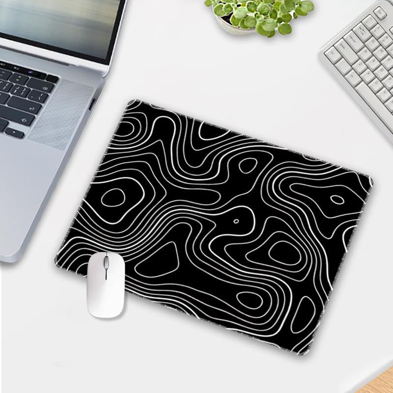 Terrain Line Contour Design Gaming Mouse Pad, 1 Count Anti-Slip Washable Enlarged Mouse Pad, Fashion Desk Decorative Pad for Home & Office, Gifts for Gamer & Boyfriend
