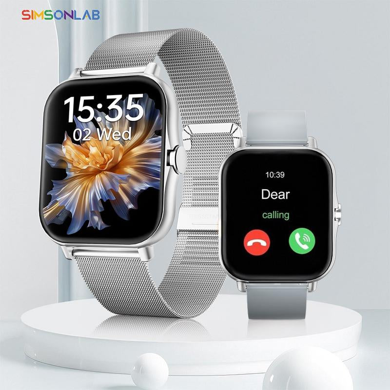 1.83 Inch Full Touchscreen Sports Smartwatches, BT Calls, Message Alerts, 100+ Exercise Modes Fitness Tracker, Weather Forecast, Music Player, Men'S and Women'S Wearable Devices for Android and IOS, Outdoor Smartwatch, Gift