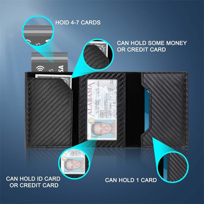 Portable Wallet Card Holder Black Friday 【Fall Deal】 Leather, Thanksgiving Gift,Slim, Carbon Fiber,