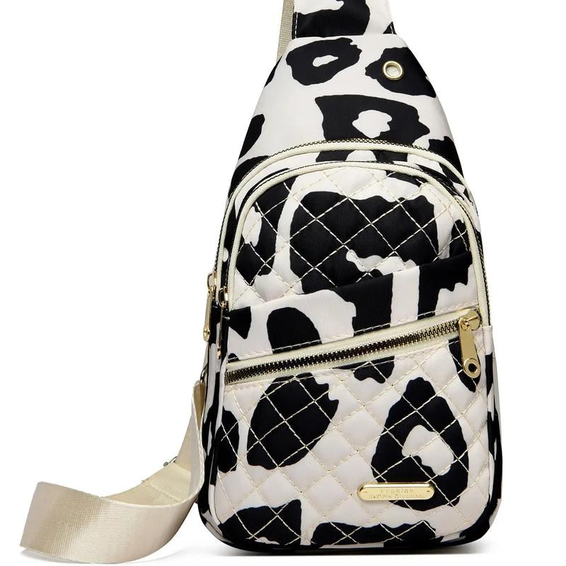 Maxoner Chest Bag Adjustable Shoulder Strap, Waterproof ,Large Capacity Unisex Shoulder Crossbody Bag Multiple Compartments Convenient Sling Headphone Hole Outdoorfun