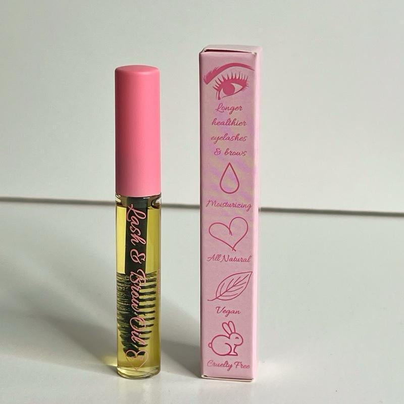 Aurora Moon Cosmetics All Natural Lash & Brow Growth Oil Makeup Lipgloss Avocado Mascara Nourishing Argan Oil Castor Oil Eyelash Oil Serum Eyebrow Growth Serum Jojoba
