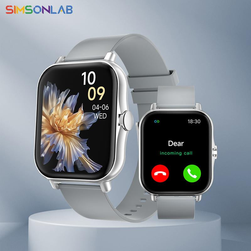 1.83 Inch Full Touchscreen Sports Smartwatches, BT Calls, Message Alerts, 100+ Exercise Modes Fitness Tracker, Weather Forecast, Music Player, Men'S and Women'S Wearable Devices for Android and IOS, Outdoor Smartwatch, Gift