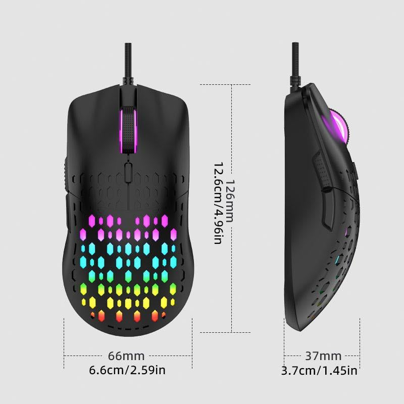 Wired Gaming Mouse, Ergonomic Design Gaming Mouse with Optical Sensor, Comfortable Gaming Mouse for Home Office