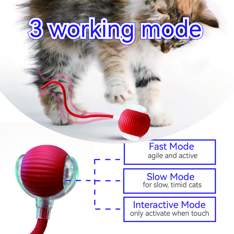 Harsozo Interactive Pet Toy Ball with LED Light Type-C Rechargeable Self-Moving for Cats & Puppies Labor Day Sale Lazycat Ball Rechargeable Interactive Cat Toy Balls