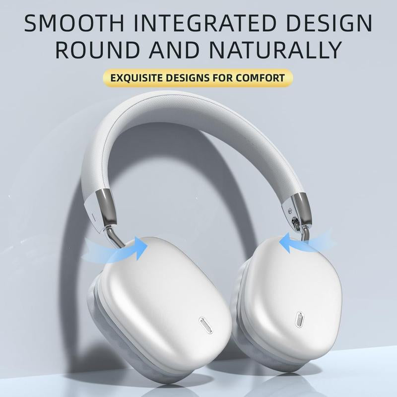 Bluetooth Headset,Wireless Headset,Noise Cancelling Headset,Lightweight and Foldable Headset with Built-In Microphone,Hd Audio Headset for Mobile Phones,Computers,Mp3 and Other Devices
