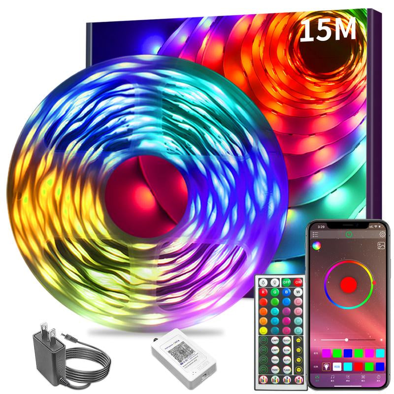 200FT 100FT 50FT LED Strip Lights with APP and Remote Bluetooth Connection Music Sync RGB Timer Lights for Bedroom and Living Room Home Decorations for Party and Games Amazing Vibes