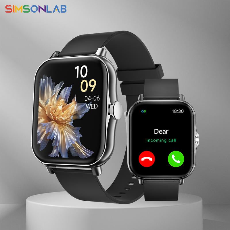 1.83 Inch Full Touchscreen Sports Smartwatches, BT Calls, Message Alerts, 100+ Exercise Modes Fitness Tracker, Weather Forecast, Music Player, Men'S and Women'S Wearable Devices for Android and IOS, Outdoor Smartwatch, Gift