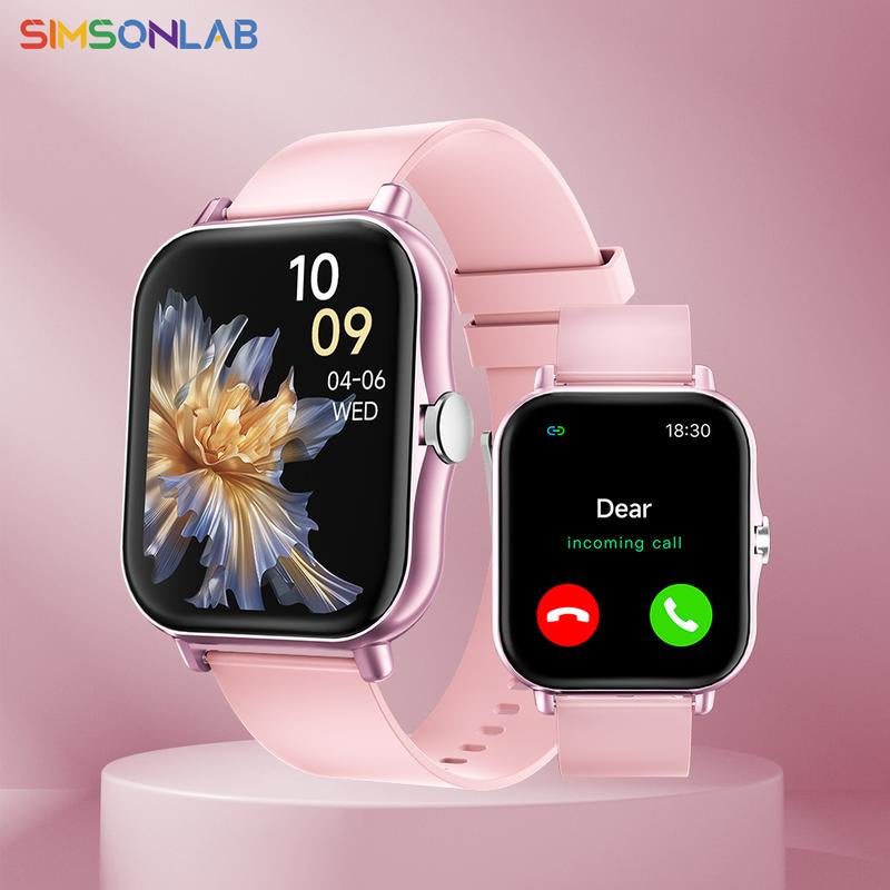 1.83 Inch Full Touchscreen Sports Smartwatches, BT Calls, Message Alerts, 100+ Exercise Modes Fitness Tracker, Weather Forecast, Music Player, Men'S and Women'S Wearable Devices for Android and IOS, Outdoor Smartwatch, Gift