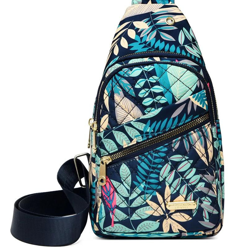 Maxoner Chest Bag Adjustable Shoulder Strap, Waterproof ,Large Capacity Unisex Shoulder Crossbody Bag Multiple Compartments Convenient Sling Headphone Hole Outdoorfun