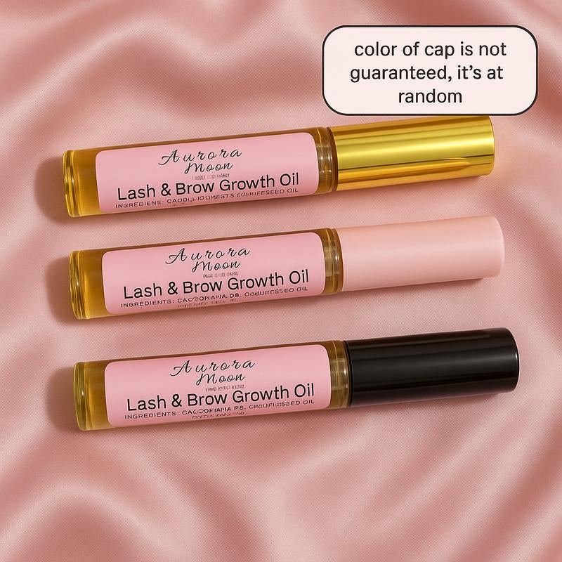 Aurora Moon Cosmetics All Natural Lash & Brow Growth Oil Makeup Lipgloss Avocado Mascara Nourishing Argan Oil Castor Oil Eyelash Oil Serum Eyebrow Growth Serum Jojoba