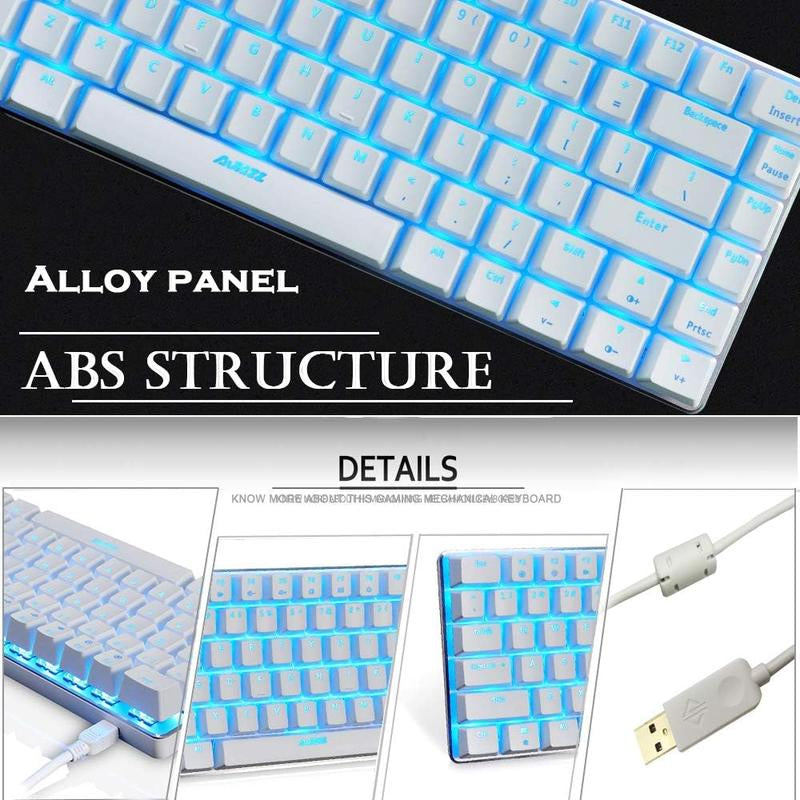 MAMBASNAKE Wired Gaming Keyboard and Mouse Combo,Blue LED Backlit Mechanical Keyboard,12K DPI RGB Ultra Light Gaming Mouse,Gaming Mouse Pad for PC Gamer(Macaron Green)