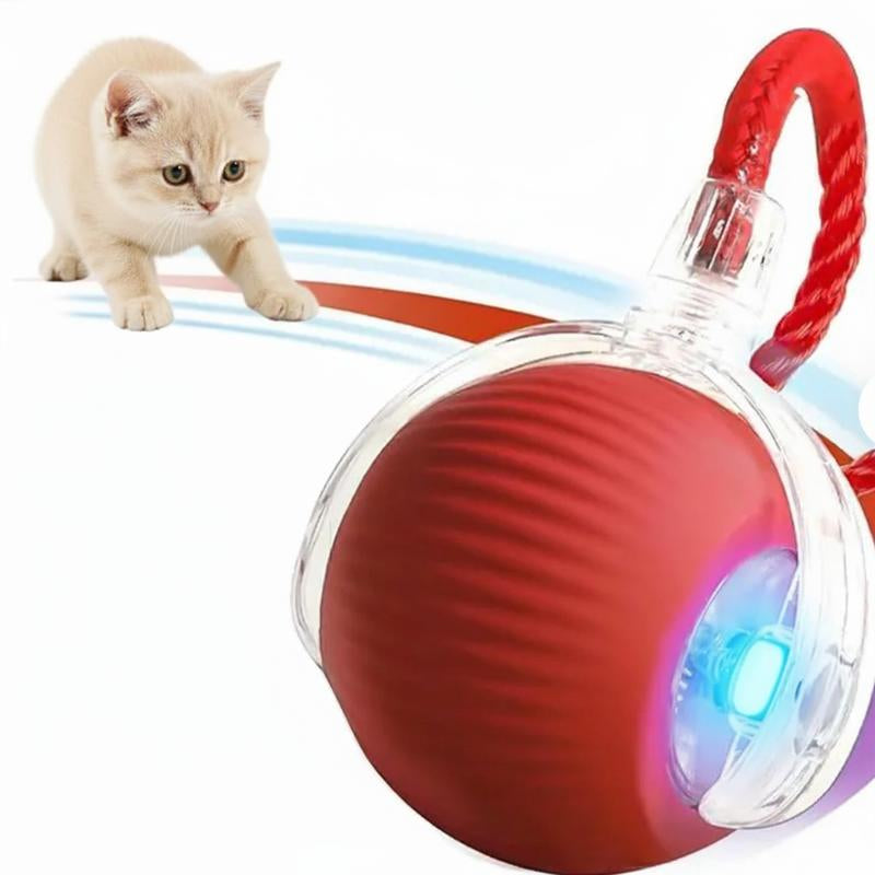 Harsozo Interactive Pet Toy Ball with LED Light Type-C Rechargeable Self-Moving for Cats & Puppies Labor Day Sale Lazycat Ball Rechargeable Interactive Cat Toy Balls